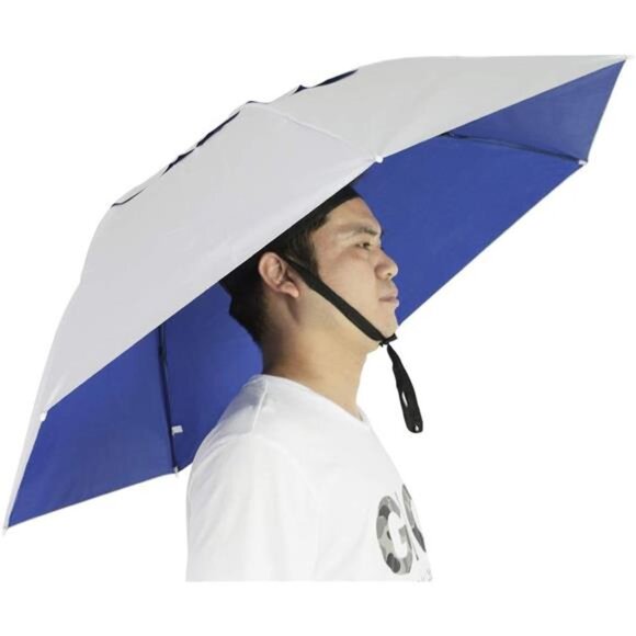 Fishing Umbrella Hat Folding Adjustable Sun Rain Cap, 37.4”Oversize - Picture 1 of 7